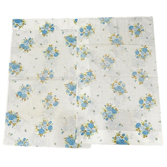 Set 2 Vintage Ely & Walker Pillowcases Blue Roses Floral Muslin Cotton Blend - Picture 3 of 6